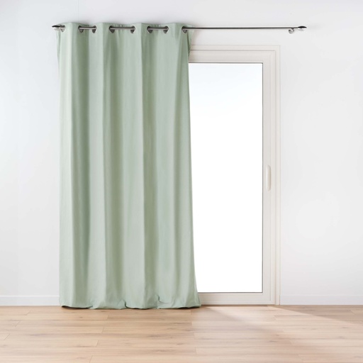 Rideau a oeillets 135 x 260 cm coton/polyester recycle twily sauge