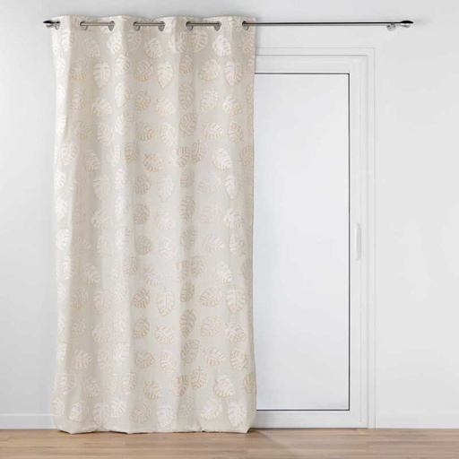 Rideau a oeillets 140 x 240 cm polycoton imprime metallise evasion