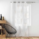 Rideau a oeillets 140 x 240 cm polyester/lin applique metal. venus