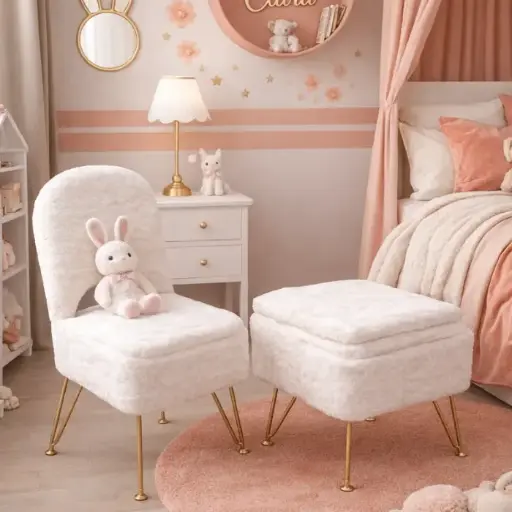 Pouf avec dossier amovible Blanc -'Valentina'