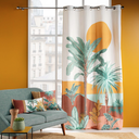 Coussin dehous. compr. franges 30 x 50 cm coton imprime+jute palmanova des place