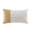 Coussin dehous. compresse 30 x 50 cm polycoton imp.+imit. raphia lesly des place