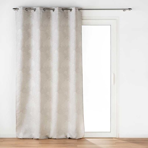 Rideau a oeillets 140 x 260 cm jacquard teora taupe