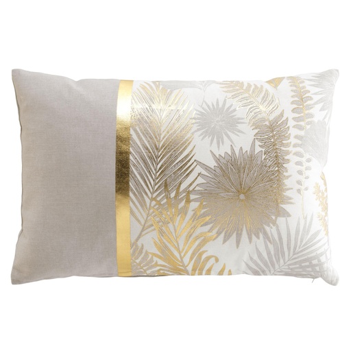 Coussin dehous. compr. 40 x 60 cm coton/polyester imp. metal. melisse des place