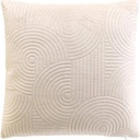 Housse de coussin +encart 40 x 40 cm velours uni circles naturel