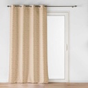 Rideau a oeillets 140 x 260 cm polyester imprime metallise louxor beige