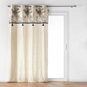 Rideau a oeillets 140 x 240 cm coton/polyester top metpompon papaya