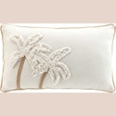 Coussin dehous compr passepoil 30 x 50 cm coton tresse+tufte sahara