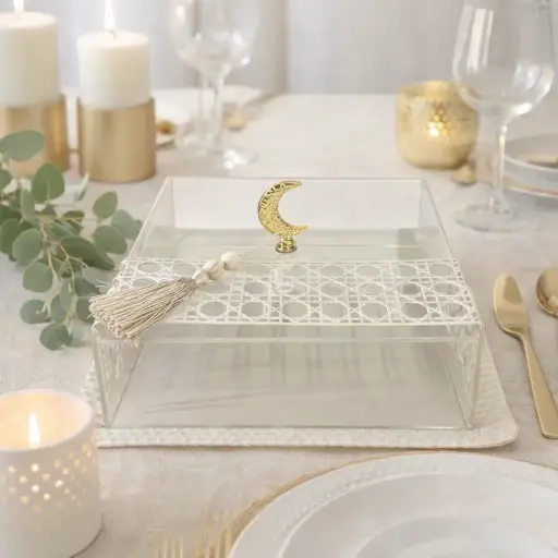 presentoir carré cannage lune 29*29*12