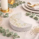 boite forme lune resine motif mosquee   17.5*17.5*12