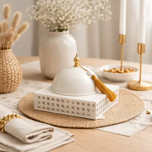 Plat a dome cannage carré 19*19*15cm - Ishra