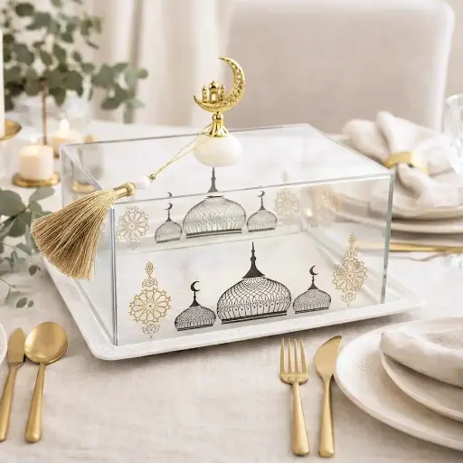 Plateau a cloche orientale  24.5*17.5*19.5cm - Noria