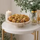 Plateau sur pied effet travertin 25cm - Nohan