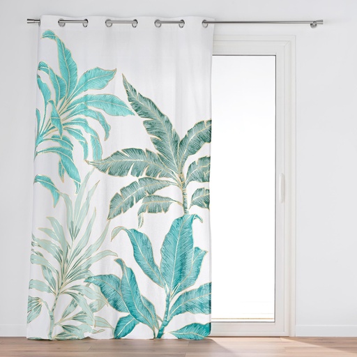 Rideau a oeillets 140 x 260 cm coton/polyester imprime metal. vayana des. place