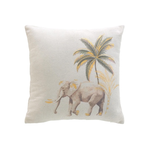 Coussin dehoussable compresse 45 x 45 cm polycoton imp. metal. willo des. place