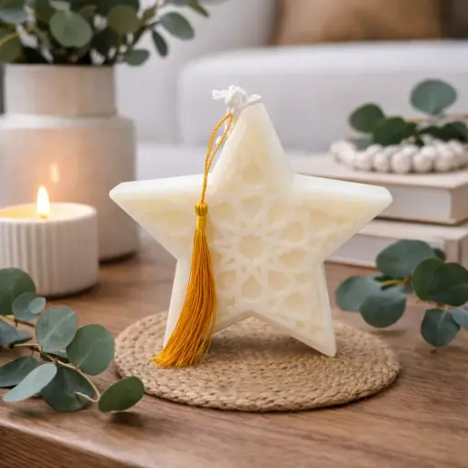 Bougie eid etoile ajourée 12.5*12.5*3CM 