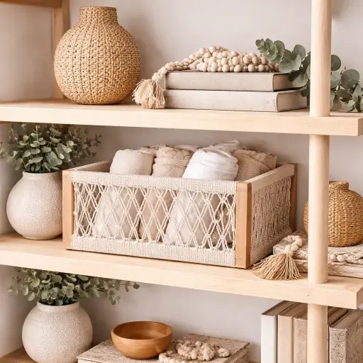 Grand panier macramé