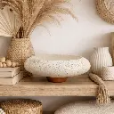 Support présentoir pierre et bois