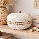 Pot avec couvercle pierre et perles