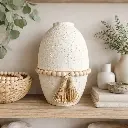 Grand Vase avec perles et pompoms 30 CM