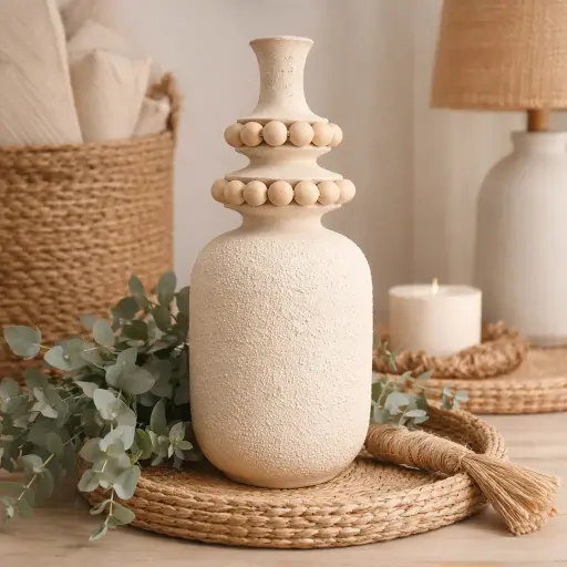 Vase Balustre avec perles 29 cm