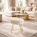 Petit pouf et coffre beige "Jaden"