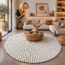 Tapis 160cm rond - "ORENSE" Effet Fourrure Blanc