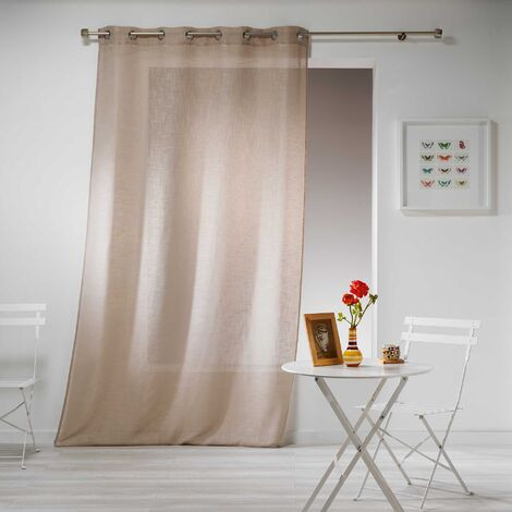 Panneau a oeillets 140 x 240 cm effet lin tisse haltona naturel