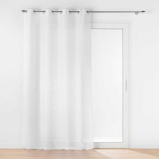 Panneau a oeillets 140 x 280 cm effet lin tisse haltona blanc