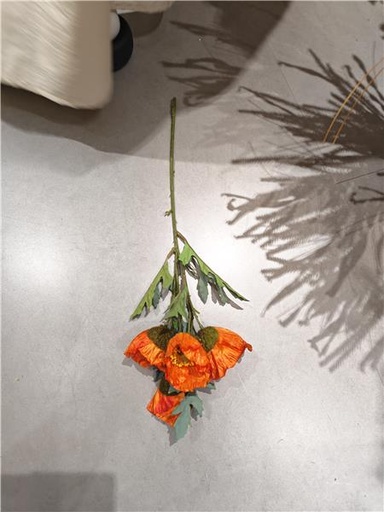 Fleur artificielle coquelicot orange 45 cm - 315