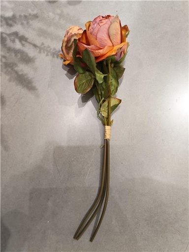 Fleur artificielle de roses pivoines bicolores 40 cm - 210