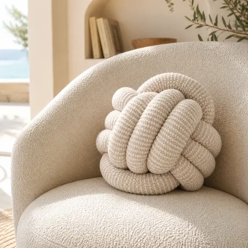 Coussin Ø27 cm beige - "HARRY"