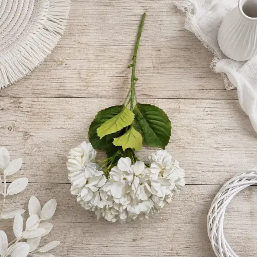 Tige hortensia blanche 94 cm