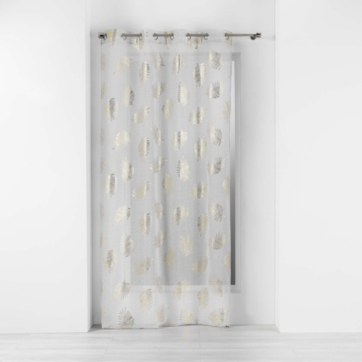 Panneau a oeillets 140 x 240 cm voile sable imprime metallise sunny gold