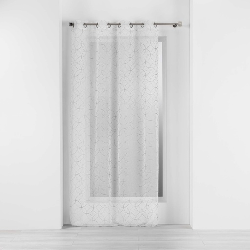 Panneau a oeillets 140 x 240 cm voile sable brode olympia gris