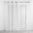 Panneau a oeillets 140 x 240 cm voile sable brode lorna blanc