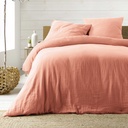 Parure de couette 3 pièces Double gaze de coton uni 57 fils (240 x 220 cm) Angelia rose