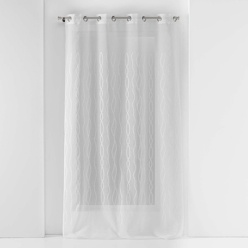 Panneau a oeillets 140 x 240 cm voile sable brode colyne