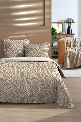 Parure housse de couette luanda beige 240x220 cm