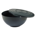 Saladier rond plastique avec couvercle 5.5l d28*13.3cm anthracite