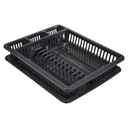 Grand egouttoir avec plateau plastique 45,5*36*h7,5cm anthracite