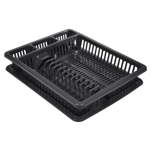 Grand egouttoir avec plateau plastique 45,5*36*h7,5cm anthracite