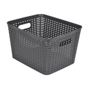 Paniere tressee plastique 23l 35*29,5*h22cm anthracite