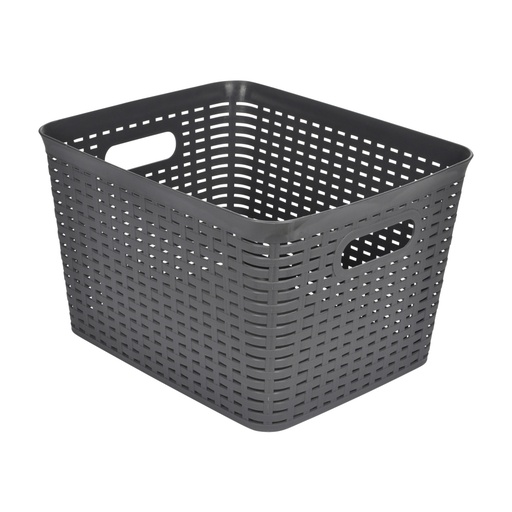Paniere tressee plastique 23l 35*29,5*h22cm anthracite