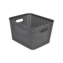 Paniere tressee plastique 13l 36*25*h15cm anthracite