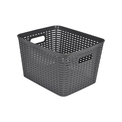 Paniere tressee plastique 13l 36*25*h15cm anthracite