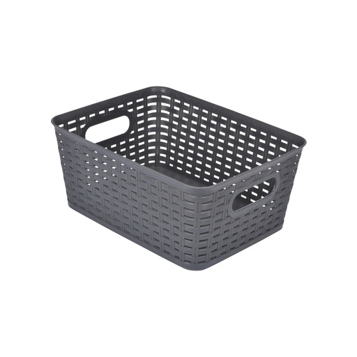 Paniere tressee plastique 9l 30*23*h13cm anthracite