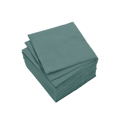 Set de 40 serviettes cocktail microgaufrées 2 plis 25x25cm cedre