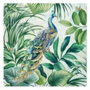 Set de 20 serviettes papier 3 plis 33*33cm paon majestueux