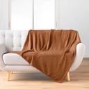 Plaid 125 x 150 cm flanelle relief unie nelia camel